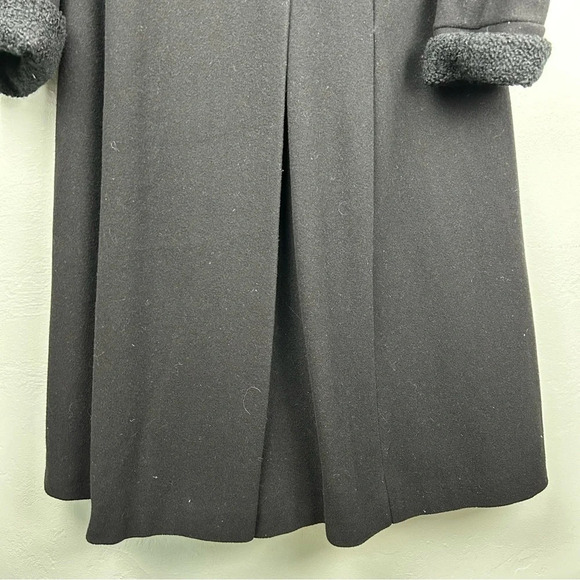 Vintage Laura Ashley Black Wool Full Length Coat Size 14 - Picture 7 of 12